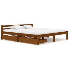 FAMIROSA Giroletto con 2 Cassetti Marrone Miele Legno di Pino 180x200 cm-0524