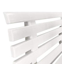 Panca da giardino bianca resistente alle intemperie per 3 persone, 145,5 x 49 x 74 cm
