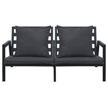SKM Set Divani da Giardino 5 pz con Cuscini Alluminio Grigio Scuro A