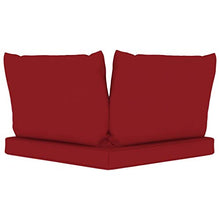 vidaXL Cuscini per Divano Pallet 3 pz Rosso Vino in Tessuto