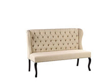 Beliani Divano da Cucina 2 Posti in Tessuto Beige Gambe Cabriole Nere Torsby
