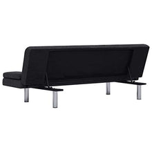 vidaXL Divano Letto con 2 Cuscini Regolabile Elegante Moderno per Ospiti Arredo Salotto Sofa Grigio Chiaro in Similpelle Telaio Legno Gambe Cromate