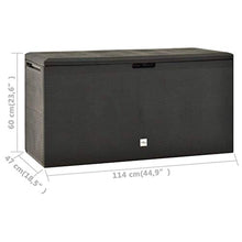 vidaXL Baule da Giardino Antracite 114x47x60 cm