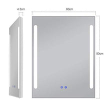 Mirror Specchio LED, Smart, Specchio antiappannamento, Specchio Bagno, Specchio Illuminato a Luce Tricolore, 60 * 80 cm