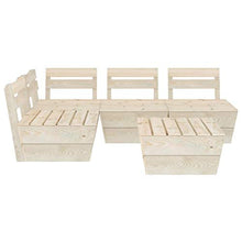 FAMIROSA Set Divani da Giardino su Pallet 5 pz in Legno Abete Impregnato-3716