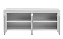 Lc Spa - Credenza MOD. Amalfi, a 4 Porte, 210 x 84 x 50 cm, Colore: Bianco Lucido