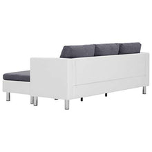 Tidyard Divano a 3 Posti con Cuscini in Similpelle,Poltrona Relax Poltrona Moderna,Design Confortevole Bianco