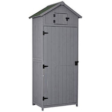 Outsunny Casetta in Legno da Giardino con Tetto Impermeabile, Armadio da Esterno Porta Attrezzi da Giardino con 3 Mensole, 77×54.2×179cm