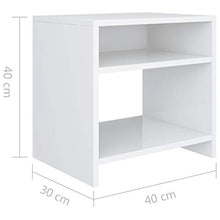 Festnight Comodini Lucidi Bianchi in Truciolato 40x30x40 cm 2pz