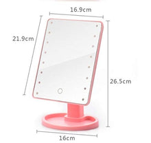 Faus Koco. Rosa Vanity Specchio di Trucco, Hot 360 Gradi di Rotazione dello Specchio di Trucco Regolabile Schermo 16/22 LED Illuminati a LED Portatile Luminoso Cosmetic Specchi