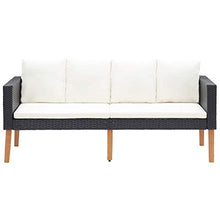 FAMIROSA Set Divani da Giardino 2 pz con Cuscini in Polyrattan Nero-9336