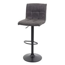 Mendler Sgabello Lounge HWC-B13 Tessuto Effetto Scamosciato Grigio Scuro