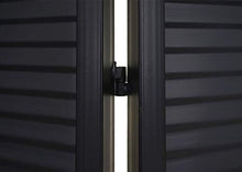 Paravento divisorio separè da Esterno HWC-J14 Metallo 3 Pannelli 200x121cm - Nero