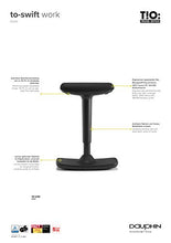 Trendoffice Dauphin - Sgabello ergonomico con funzione basculante, regolabile in altezza, design moderno, colore: Nero