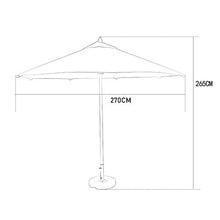 FWZJ Ombrellone da Giardino in Legno, ombrellone da Giardino, Parasole per Esterni, Giardino, Spiaggia, Protezione Solare per Piscina (Dimensioni: 270 cm)