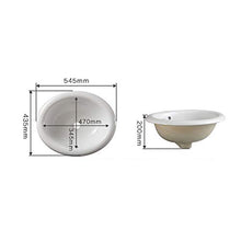 Lavabo, Ceramica, Mezzo Incasso Sopra il Lavabo (dimensioni : 545mm)