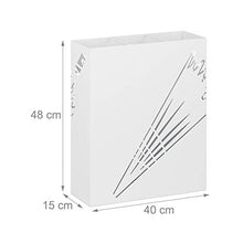 Relaxdays Portaombrelli XL, Supporto Rettangolare per Ombrelli e Bastoni, Acciaio, Portatile, 48x40x15cm., Bianco