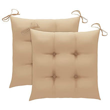 vidaXL Sedie da Giardino 2 pz con Cuscini Beige in Teak Massello
