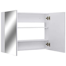 Tidyard Armadietto a Specchio Bianco 80x15x60 cm in MDF, 2 Ante e 3 Scomparti