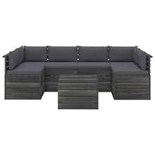 vidaXL Set Divani da Giardino su Pallet 7 pz con Cuscini Massello Pino