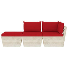 FAMIROSA Set Divani da Giardino su Pallet 3 pz con Cuscini Legno Abete-3426