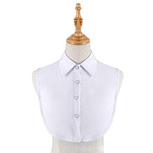 WE-WHLL Camicetta con Risvolto a Punta Colletto Tondo Staccabile Colletto Falso in Chiffon Bianco Top Formale