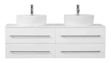 Mobile bagno Novum XL bianco lucido con doppio lavabo