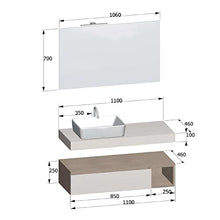 bonussi Mobile Bagno Sospeso 110 cm Lavabo Specchio e 1 Cassettone Ansel