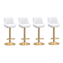 Sgabelli da Bar Sgabello da bar girevole Set di 4, Sedia rotonda degli sgabelli da bar del bancone della cucina, Sgabelli da pranzo moderni per la colazione con schienale e poggiapiedi, altezza: 65-80