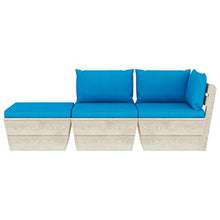 FAMIROSA Set Divani da Giardino su Pallet 3 pz con Cuscini Legno Abete-3424