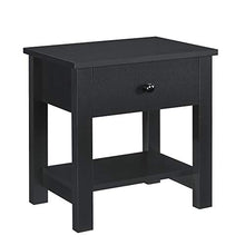 [en.casa] Comodino da Letto con Un cassetto 40 x 29,7 x 41,5cm Nero