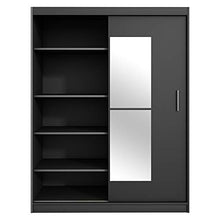 Selsey Vaniva - Armadio - 2 ante scorrevoli - nero - 150 cm - con specchio