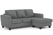 Confort24 Dany - Divano ad angolo a 3 posti, reversibile, destro o sinistro, scamosciato, grigio