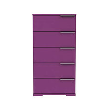 we point Cassettiera 5 Cassetti Maniglie Laterale Colore Viola 55x43xh.107 Cm