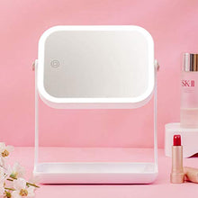 Makeup mirror Specchio da Trucco a LED Pieghevole da Tavolo con Lampada dormitorio da Tavolo Portatile Portatile Netto Specchio da spogliatoio Rosso Specchio da Trucco Girevole