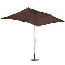 Outsunny - Ombrellone in Legno Ombrello Parasole da Esterno da Giardino 2x3m Marrone