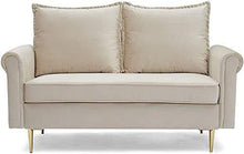 Stile moderno salotto divano a 2 o 3 posti panca divano imbottito,Beige-2 Seater Sofa Only - Arredi Casa