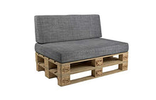 POKAR Cuscino per Pallet sfoderabile, Set di 2: 1x Cuscino per Seduta 120x80 + 1x Cuscino per Schienale 120x40, Divano per Pallet, Grigio