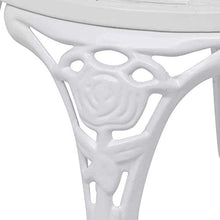 Muy, set di 3 mobili da giardino con tavolo e 2 sedie, bianco