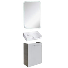 Fackelmann - Set di mobili da Bagno con Specchio da 45 cm, 3 Pezzi, Colore: Bianco Lucido