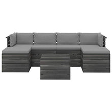 vidaXL Set Divani da Giardino su Pallet 7 pz con Cuscini Massello Pino