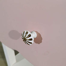 M&Z - Comodino bianco e rosa, in legno, con 1 cassetto, mobile portaoggetti, tavolo da notte, 45,7 x 35,5 x 49 cm