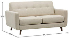Marchio Amazon - Rivet, divano trapuntato modello Sloane, stile mid-century moderno, larghezza 163 cm, colore guscio d'uovo - Arredi Casa