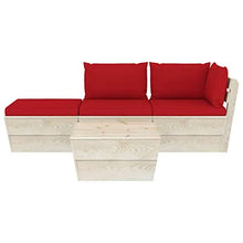 FAMIROSA Set Divani da Giardino su Pallet 4 pz con Cuscini Legno Abete-3438
