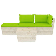 FAMIROSA Set Divani da Giardino su Pallet 4 pz con Cuscini Legno Abete-3443