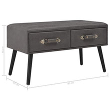 Festnight Comodino Camera da Letto, Comodino in Similpelle Grigio 80x40x46 cm