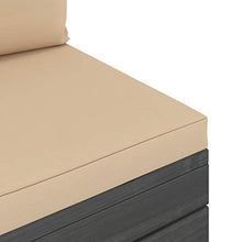 Festnight Divano Centrale da Giardino Pallet con Cuscini Beige in Legno di Pino