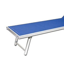 Lettino da spiaggia regolabile sdraio prendisole in alluminio blu
