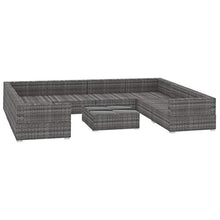 SKM Set Divani da Giardino 9 pz con Cuscini in Polyrattan Nero F