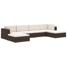 vidaXL Seduta Centrale Modulare 1 pz con Cuscini Foderati Lavabili Leggera Elegante Arredi da Esterno Divano in Polyrattan Nero Telaio in Acciaio - Arredi Casa